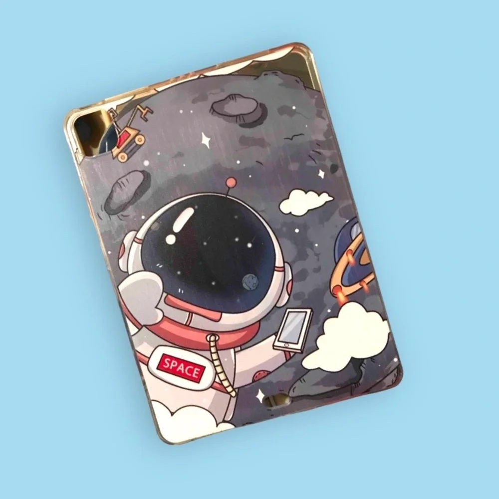 New Cartoon Astronaut Pattern Case Compatible With iPad Pro 12.9-Inch 2020